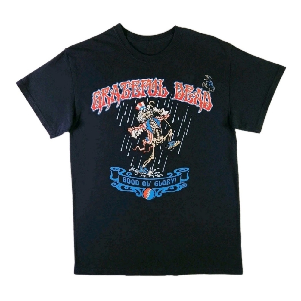 Grateful Dead Retro Good Ol Glory Shirt Medium Black Rock Music Band Tee Unisex